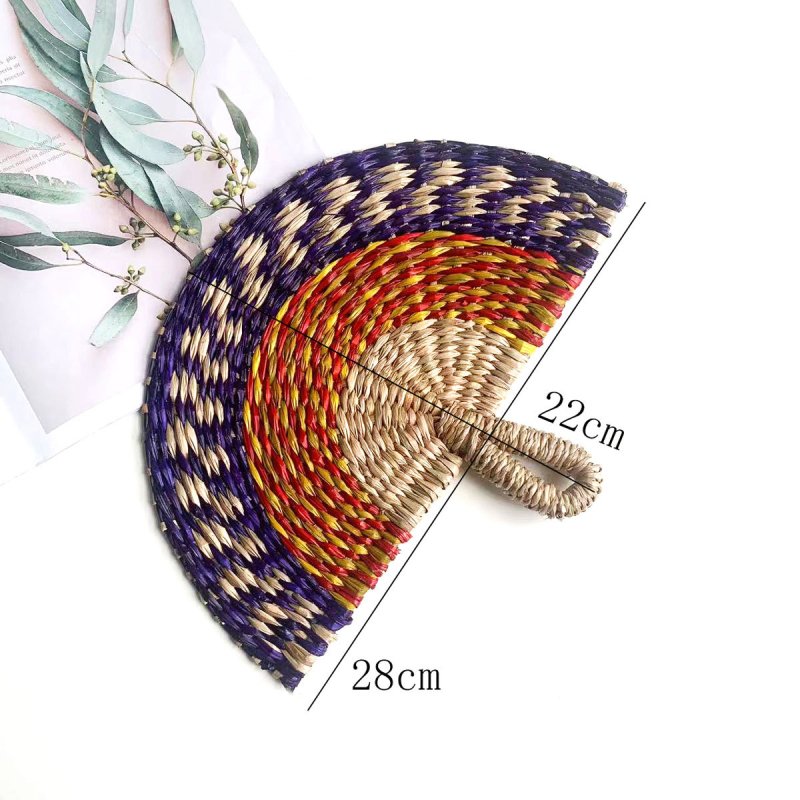 Vietnamist imporditud käsitsi kootud lehvik merevetikatest kootud lehvik igapäevane stiilis Aafrika elementidega seinakaunistus suvel