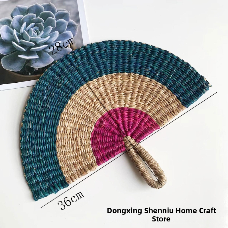 Vietnamist imporditud käsitsi kootud lehvik merevetikatest kootud lehvik igapäevane stiilis Aafrika elementidega seinakaunistus suvel