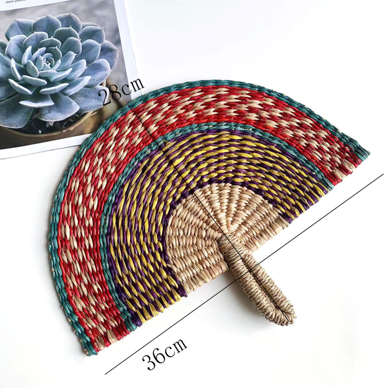 Vietnamist imporditud käsitsi kootud lehvik merevetikatest kootud lehvik igapäevane stiilis Aafrika elementidega seinakaunistus suvel