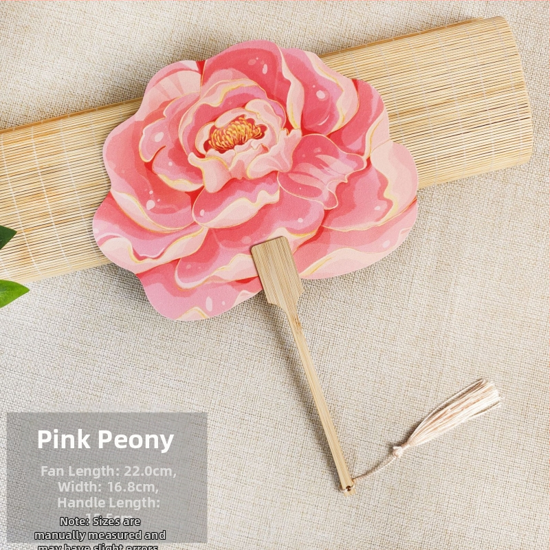 Luoyangi pojengiõie lehvik, kultuuriline ja loominguline iidse stiili lillekujuline lehvik, riikliku trendi maalilise koha fotode registreerimine, tantsukäsitöö lehviku kohandamine