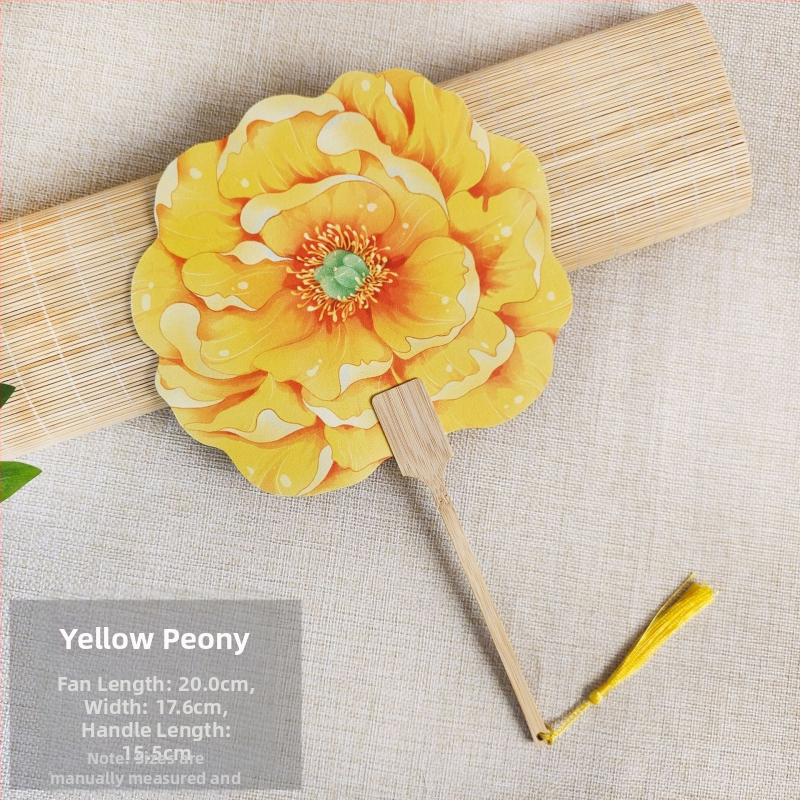 Luoyangi pojengiõie lehvik, kultuuriline ja loominguline iidse stiili lillekujuline lehvik, riikliku trendi maalilise koha fotode registreerimine, tantsukäsitöö lehviku kohandamine