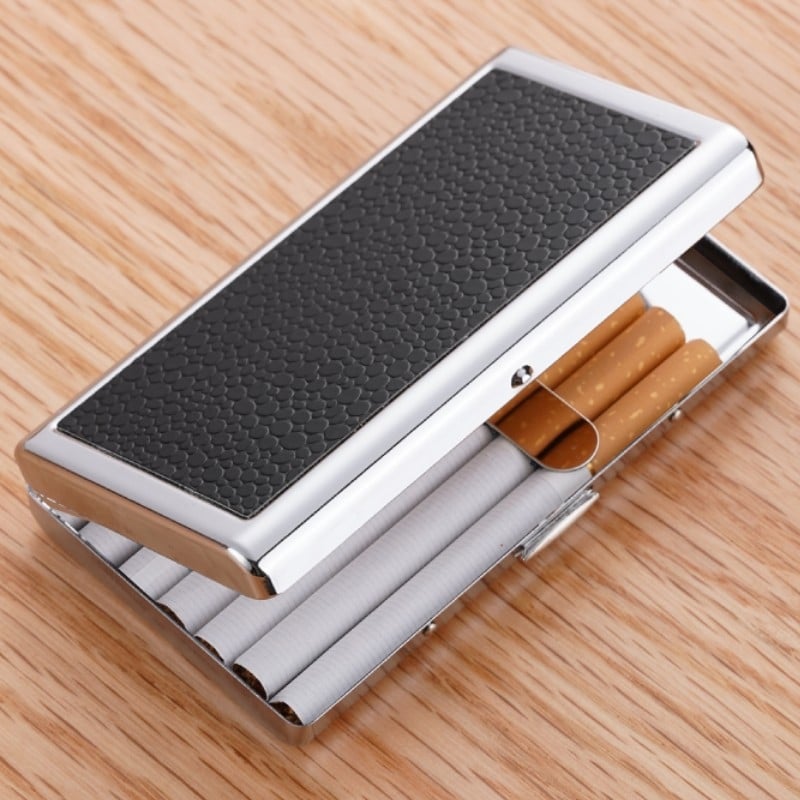Cigarešu maciņš vīriešiem, pārnēsājams metāla cigarešu maciņš, mitrumizturīgs, plāns, 20 iepakojumu iepakojums, kompresijas izturīgs, rupjš, 14 iepakojumu iepakojums, aizsargājošs cigarešu maciņš, cigarešu turētājs