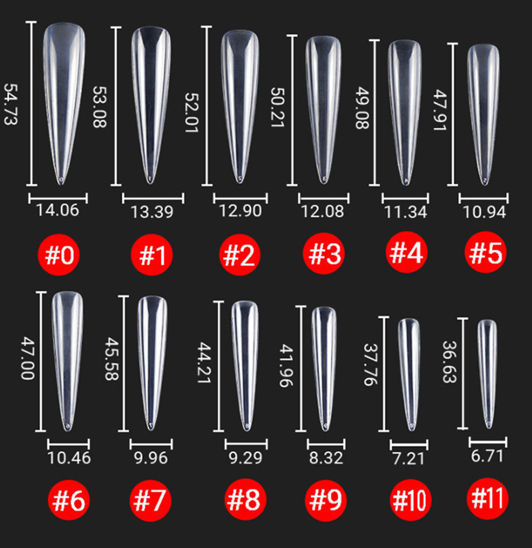 Täiskattega vesipiibu soomuskott karbis, pikendatud 4XL teravatipuline soomus, balletisoomus, mandlisoomus, lühikeste küüntega tilksoomus.