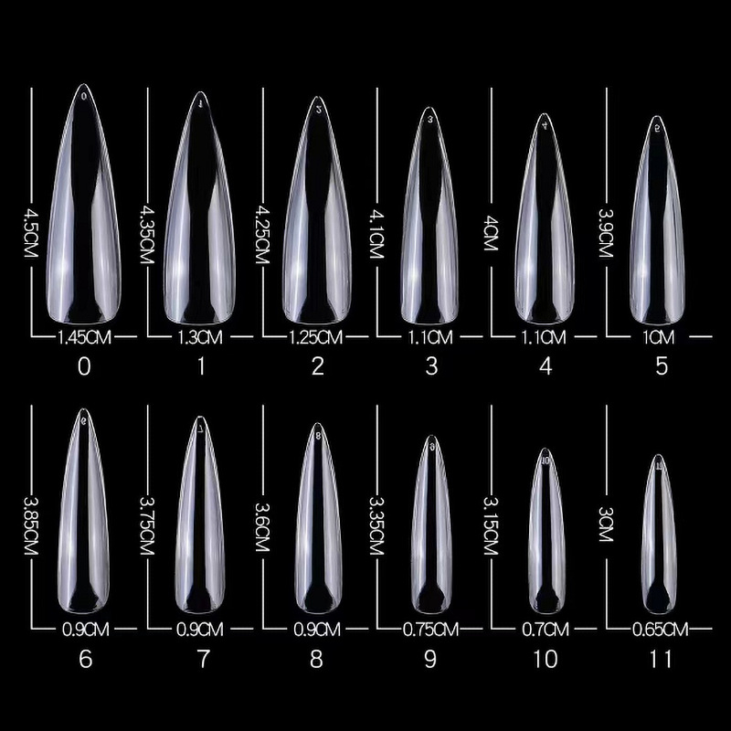 Täiskattega vesipiibu soomuskott karbis, pikendatud 4XL teravatipuline soomus, balletisoomus, mandlisoomus, lühikeste küüntega tilksoomus.