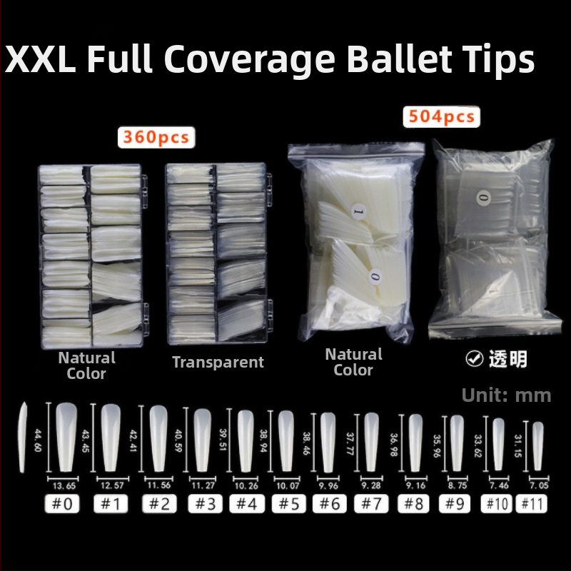 Täiskattega vesipiibu soomuskott karbis, pikendatud 4XL teravatipuline soomus, balletisoomus, mandlisoomus, lühikeste küüntega tilksoomus.