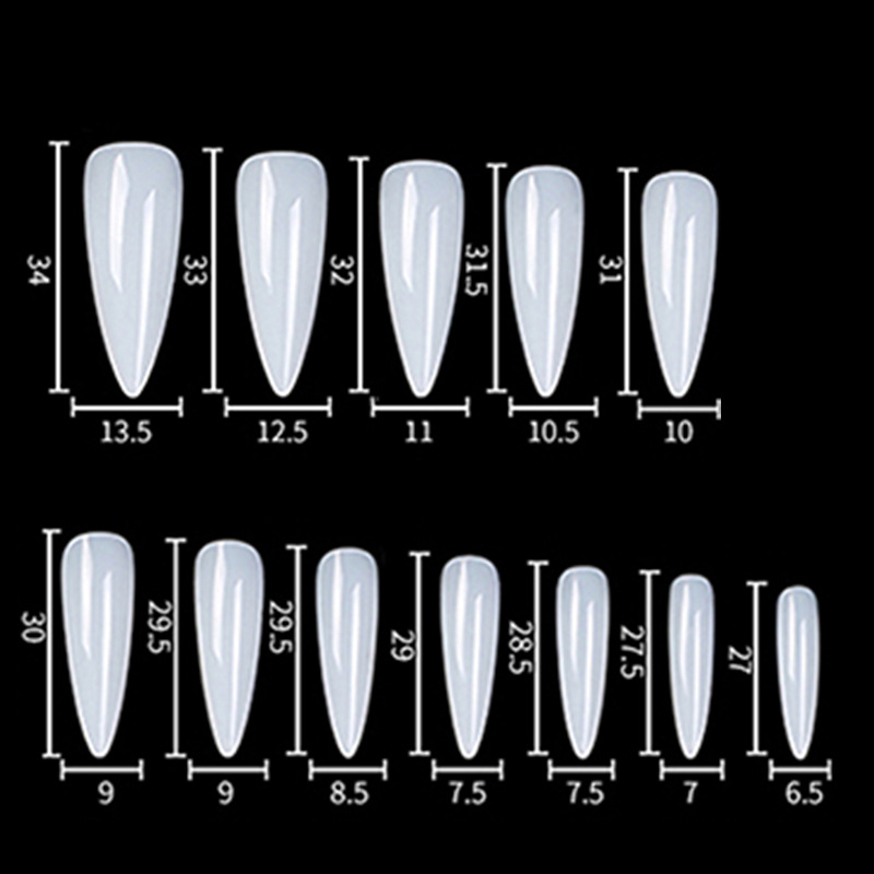 Täiskattega vesipiibu soomuskott karbis, pikendatud 4XL teravatipuline soomus, balletisoomus, mandlisoomus, lühikeste küüntega tilksoomus.