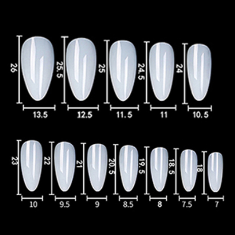 Täiskattega vesipiibu soomuskott karbis, pikendatud 4XL teravatipuline soomus, balletisoomus, mandlisoomus, lühikeste küüntega tilksoomus.
