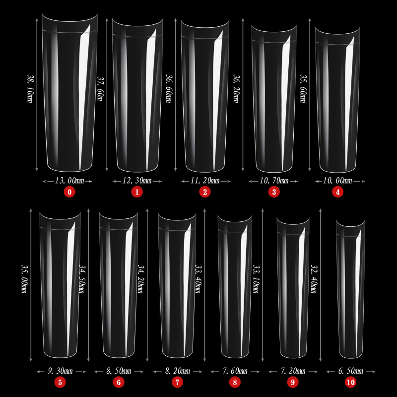 Täiskattega vesipiibu soomuskott karbis, pikendatud 4XL teravatipuline soomus, balletisoomus, mandlisoomus, lühikeste küüntega tilksoomus.