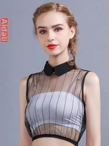 Λευκό Κορεάτικο Στυλ Πουκάμισο με Ψεύτικο Γιακά, Γυναικείο Φθινοπωρινό και Χειμερινό Πουκάμισο, Σετ Μακριών Στενών με Δαντέλα, Πολυλειτουργικό Διακοσμητικό Γιακά