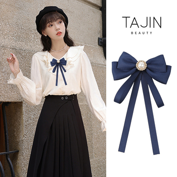 Musta lindiga lipsuvaba valge särk JK vormiriietus, kikilipsuga naiste professionaalne krae, kolledži stiilis aksessuaarid