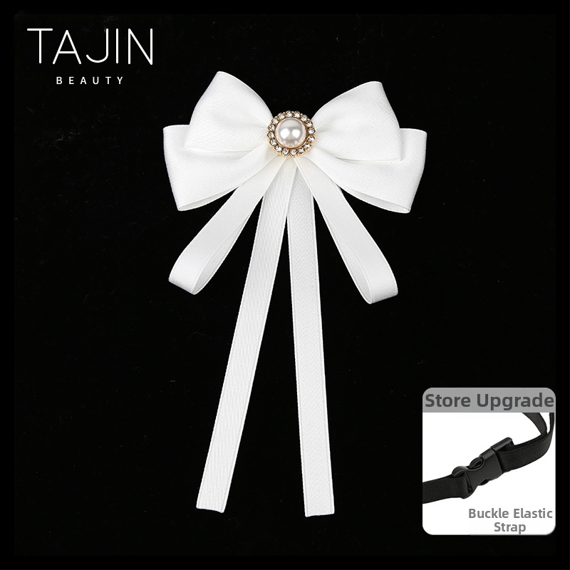 Musta lindiga lipsuvaba valge särk JK vormiriietus, kikilipsuga naiste professionaalne krae, kolledži stiilis aksessuaarid