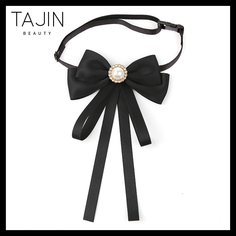 Musta lindiga lipsuvaba valge särk JK vormiriietus, kikilipsuga naiste professionaalne krae, kolledži stiilis aksessuaarid