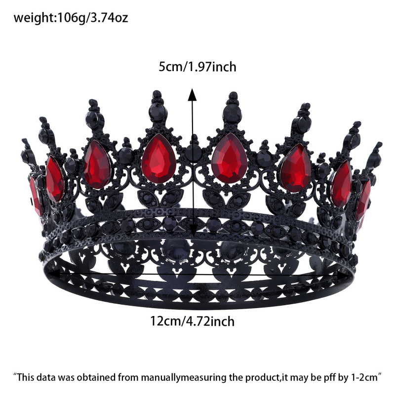 Pruudikroon Pulmatiaara Sünnipäev Täiskasvanute tseremoonia Esitus Lihtsaimalt sobitatav Rhinestones akrüülist juukseaksessuaar Luksuslik ümar kroon