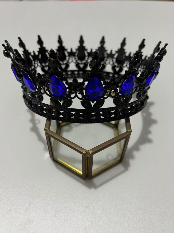 Pruudikroon Pulmatiaara Sünnipäev Täiskasvanute tseremoonia Esitus Lihtsaimalt sobitatav Rhinestones akrüülist juukseaksessuaar Luksuslik ümar kroon