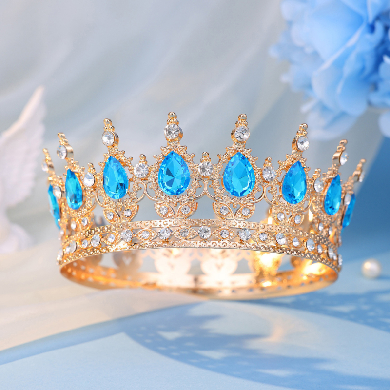 Nuotakos karūna, vestuvių tiara, gimtadienis, suaugusiųjų ceremonija, lengviausias derinimas, cirkonio akrilo plaukų aksesuaras, prabangi apvali karūna