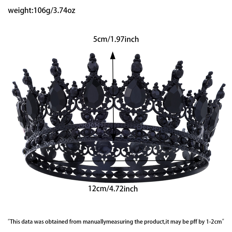 Pruudikroon Pulmatiaara Sünnipäev Täiskasvanute tseremoonia Esitus Lihtsaimalt sobitatav Rhinestones akrüülist juukseaksessuaar Luksuslik ümar kroon
