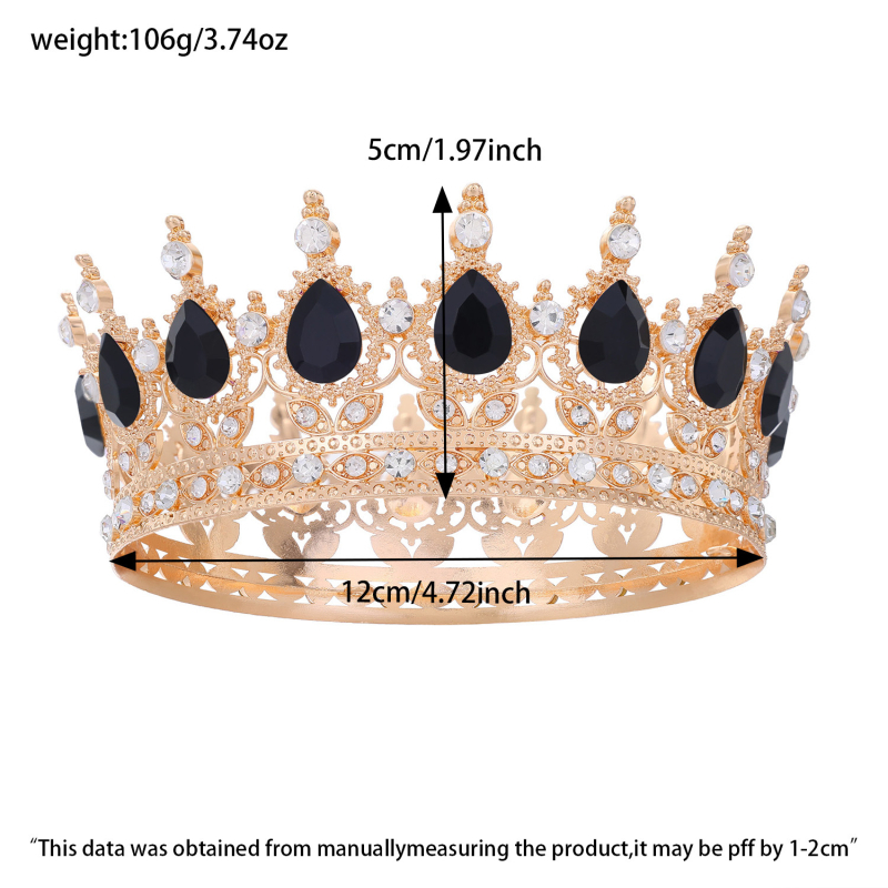 Pruudikroon Pulmatiaara Sünnipäev Täiskasvanute tseremoonia Esitus Lihtsaimalt sobitatav Rhinestones akrüülist juukseaksessuaar Luksuslik ümar kroon