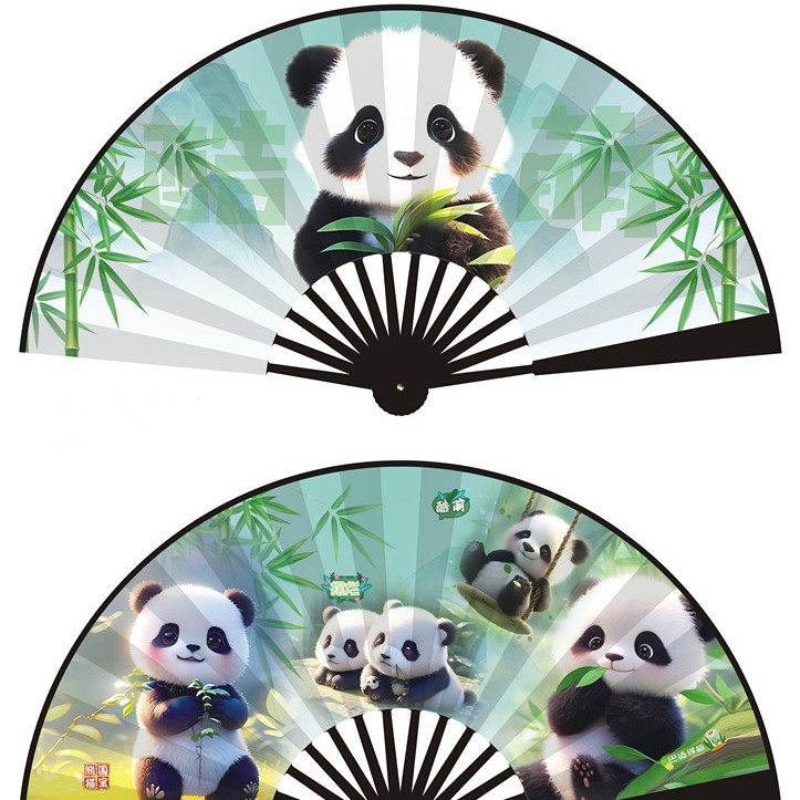 10-tolline uus unistus tagasi Chengdu Panda tindimaali siidist lehvik õpilaste maalilises piirkonnas populaarne kokkupandav lehvik reklaamfännide reisimine