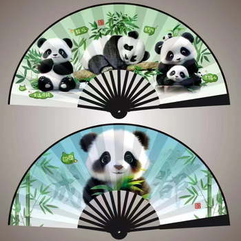 10-tolline uus unistus tagasi Chengdu Panda tindimaali siidist lehvik õpilaste maalilises piirkonnas populaarne kokkupandav lehvik reklaamfännide reisimine