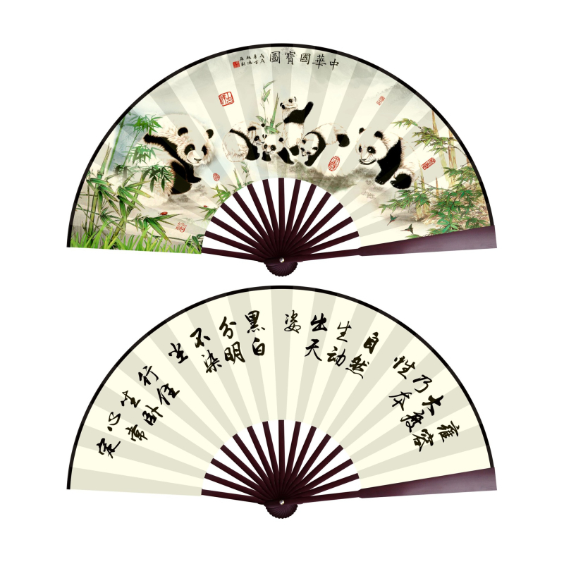 10-tolline uus unistus tagasi Chengdu Panda tindimaali siidist lehvik õpilaste maalilises piirkonnas populaarne kokkupandav lehvik reklaamfännide reisimine