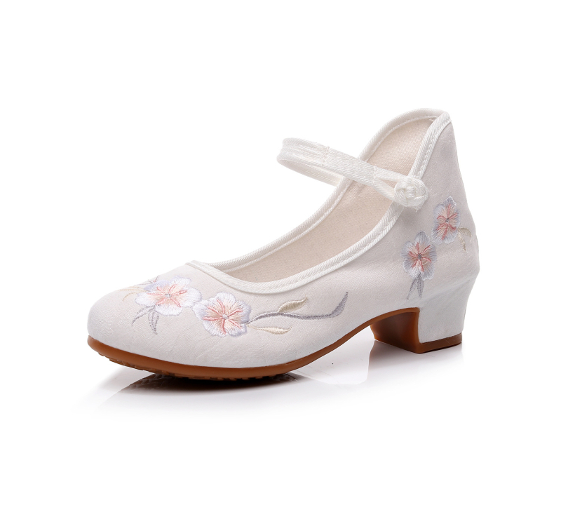 Nauji siuvinėti bateliai, moteriški kiniško stiliaus arklio veido bateliai, šokių bateliai, moteriški senovinio stiliaus cheongsam bateliai, Hanfu bateliai, moteriški siuvinėti aukštakulniai