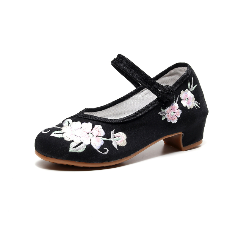 Nauji siuvinėti bateliai, moteriški kiniško stiliaus arklio veido bateliai, šokių bateliai, moteriški senovinio stiliaus cheongsam bateliai, Hanfu bateliai, moteriški siuvinėti aukštakulniai