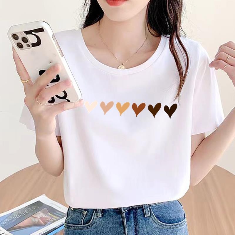 Baassärk, armas ümara kaelusega väliskaubanduse uus riietus, naiste trükitud mood, internetikuulsuste kuum pendeldaja lühikeste varrukatega T-särk