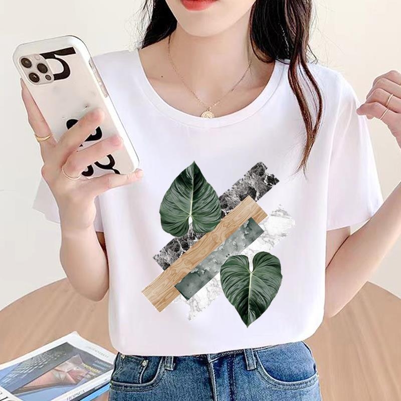 Baassärk, armas ümara kaelusega väliskaubanduse uus riietus, naiste trükitud mood, internetikuulsuste kuum pendeldaja lühikeste varrukatega T-särk