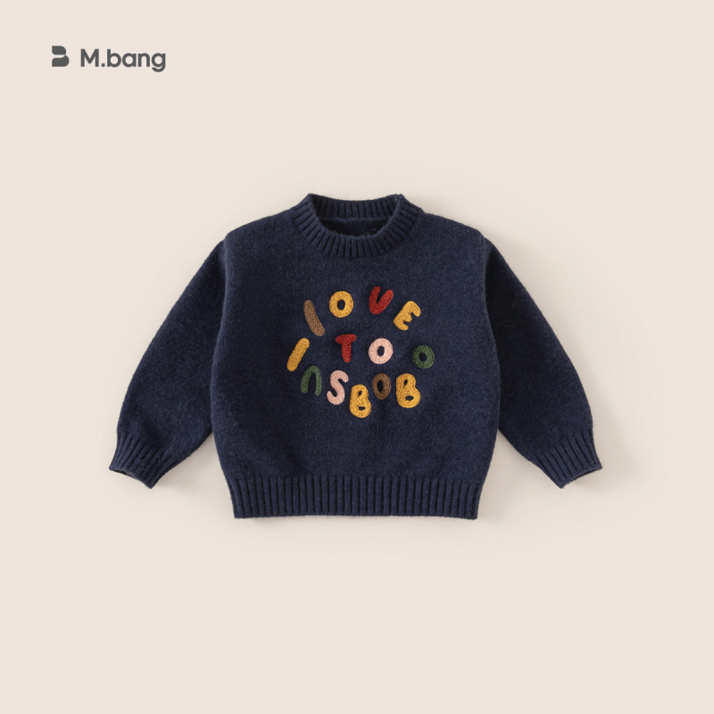 Youbao laste riided Lasteriided sügis ja talv Lasteriided Poiste kudumid Uued vabaaja värvi sobitavad alläärega tüdrukute kudumid Trendikad