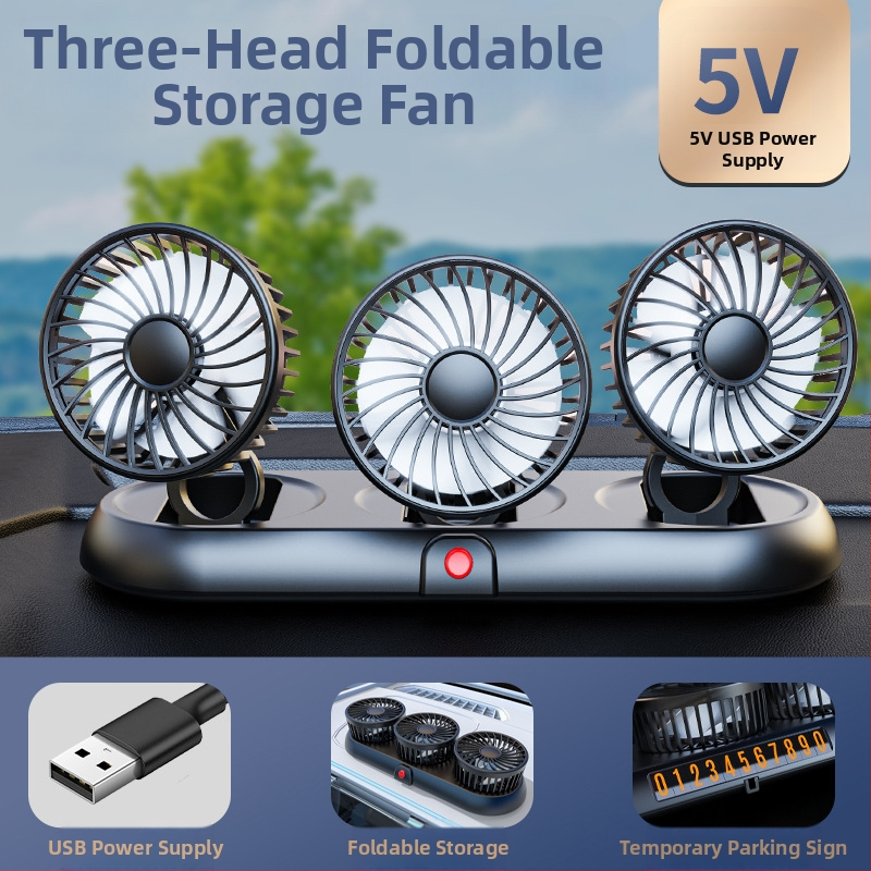 Uus autoventilaator neljapeaga auto elektriline ventilaator 360 pöörlev kokkupandav tugev külmutusseadmetega miniveoauto väike ventilaator