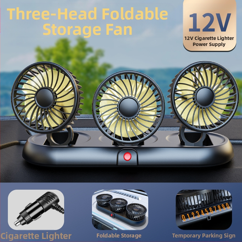 Uus autoventilaator neljapeaga auto elektriline ventilaator 360 pöörlev kokkupandav tugev külmutusseadmetega miniveoauto väike ventilaator