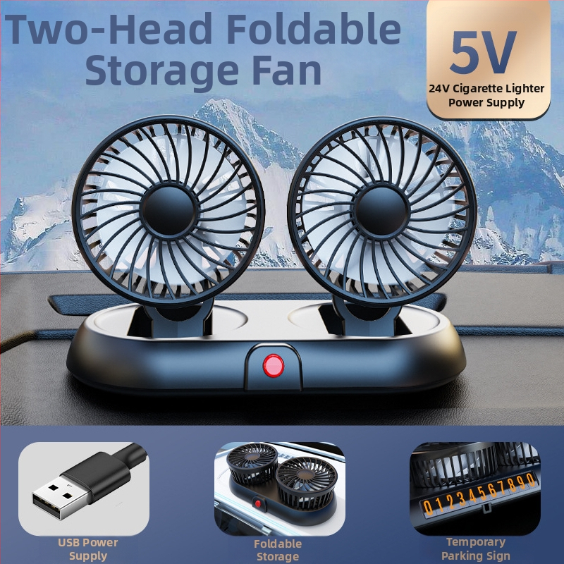 Uus autoventilaator neljapeaga auto elektriline ventilaator 360 pöörlev kokkupandav tugev külmutusseadmetega miniveoauto väike ventilaator