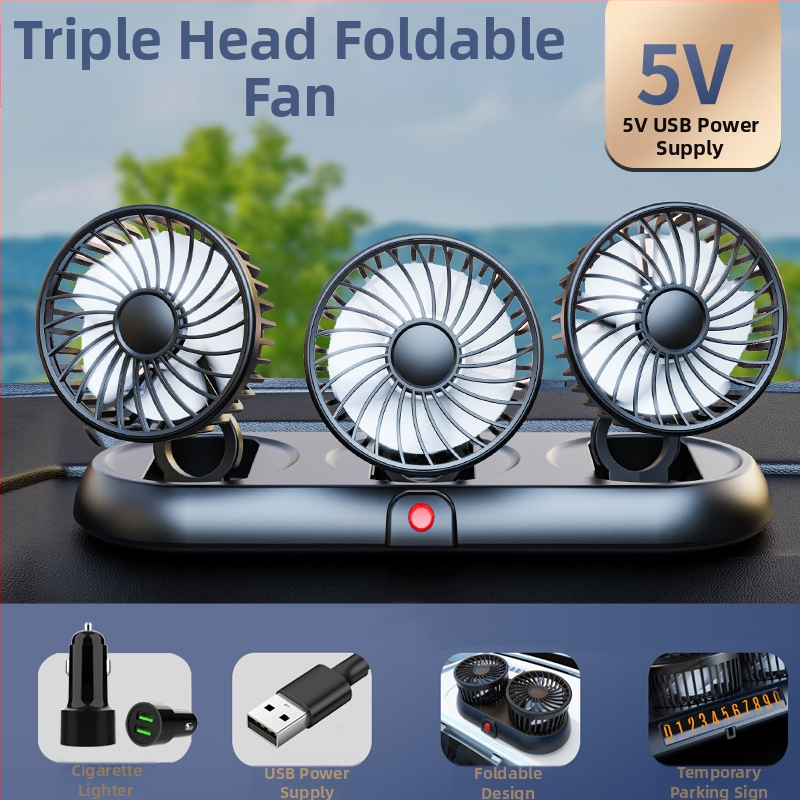 Uus autoventilaator neljapeaga auto elektriline ventilaator 360 pöörlev kokkupandav tugev külmutusseadmetega miniveoauto väike ventilaator