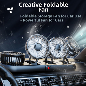 Uus autoventilaator neljapeaga auto elektriline ventilaator 360 pöörlev kokkupandav tugev külmutusseadmetega miniveoauto väike ventilaator