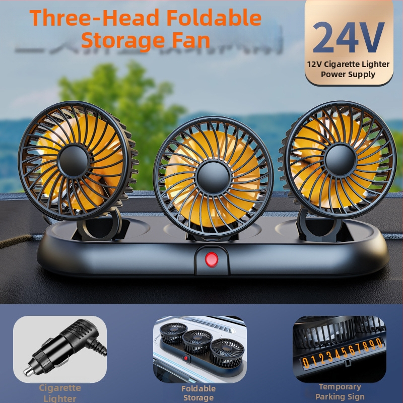 Uus autoventilaator neljapeaga auto elektriline ventilaator 360 pöörlev kokkupandav tugev külmutusseadmetega miniveoauto väike ventilaator