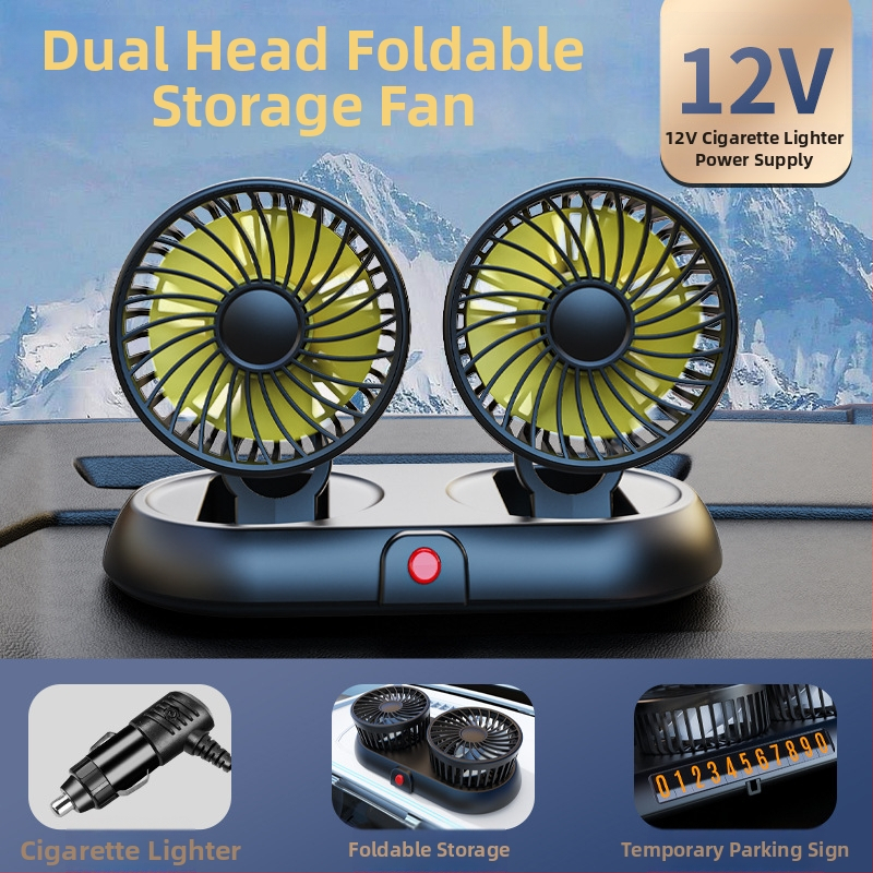 Uus autoventilaator neljapeaga auto elektriline ventilaator 360 pöörlev kokkupandav tugev külmutusseadmetega miniveoauto väike ventilaator