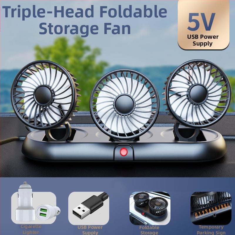 Uus autoventilaator neljapeaga auto elektriline ventilaator 360 pöörlev kokkupandav tugev külmutusseadmetega miniveoauto väike ventilaator