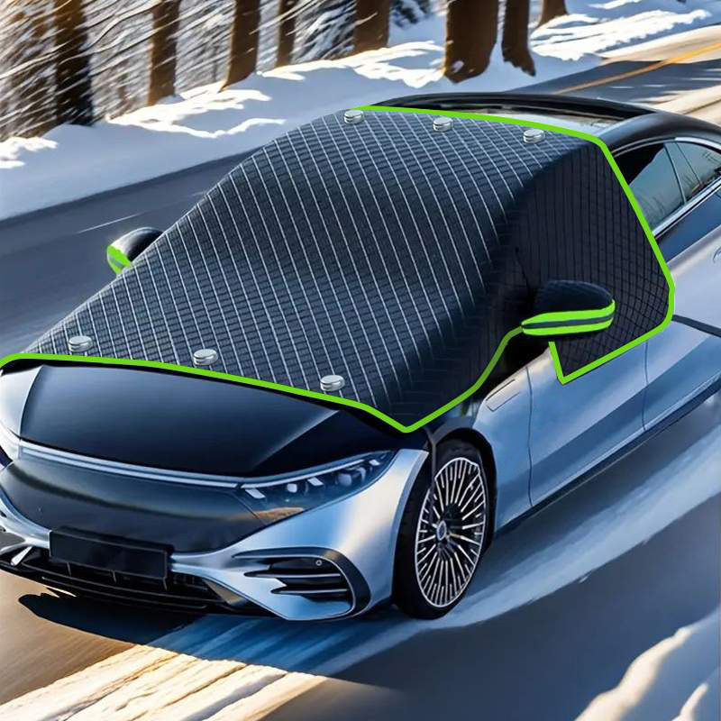 Automašīnas priekšējā vējstikla pārsegs, saules necaurlaidīgs, lietus necaurlaidīgs, sala siltumizolācija, pusapvalks, puskorpusa automašīnas pārsegs, apakšējais pārsegs, ārējais pārsegs, sniega aizsargs