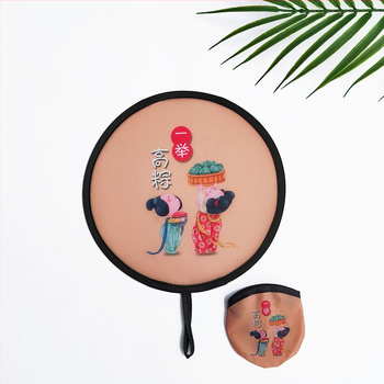 Mini kokkupandav ümmargune ventilaator, antiikstiil, loominguline ja kaasaskantav reisireklaamide ümmargune ventilaator suveks