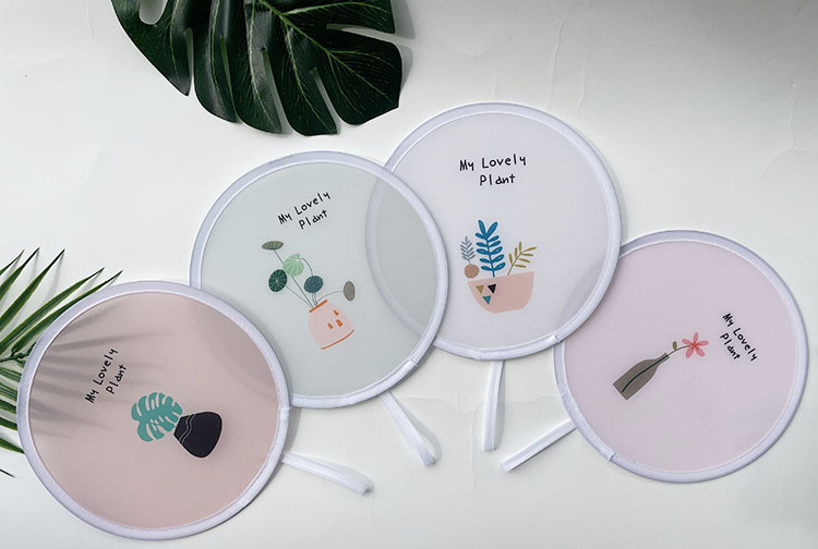 Mini kokkupandav ümmargune ventilaator, antiikstiil, loominguline ja kaasaskantav reisireklaamide ümmargune ventilaator suveks