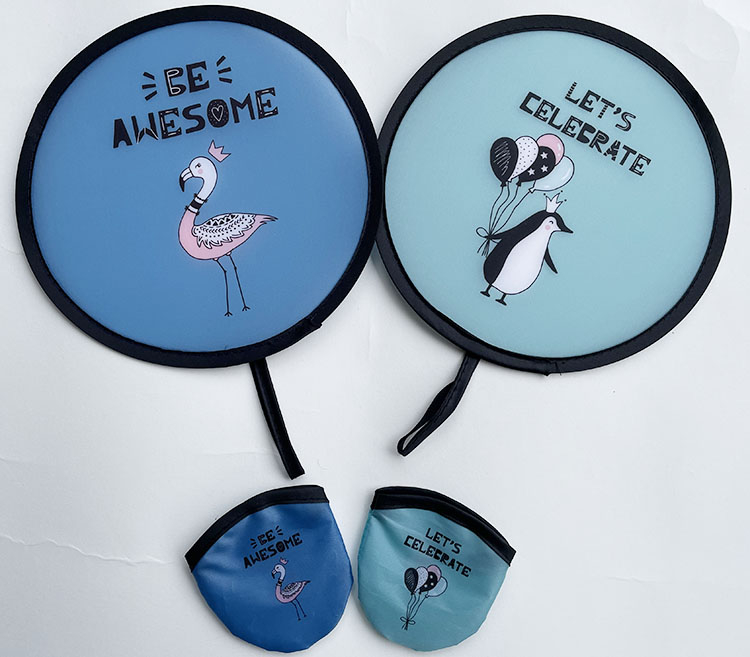 Mini kokkupandav ümmargune ventilaator, antiikstiil, loominguline ja kaasaskantav reisireklaamide ümmargune ventilaator suveks