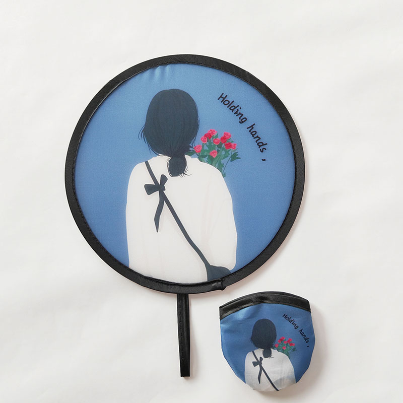 Mini kokkupandav ümmargune ventilaator, antiikstiil, loominguline ja kaasaskantav reisireklaamide ümmargune ventilaator suveks