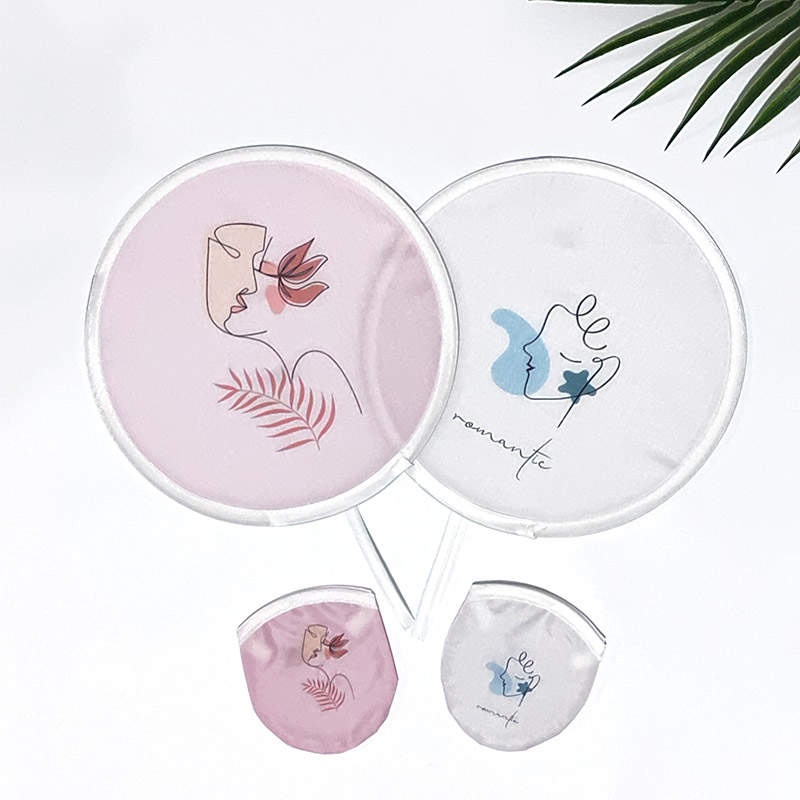 Mini kokkupandav ümmargune ventilaator, antiikstiil, loominguline ja kaasaskantav reisireklaamide ümmargune ventilaator suveks