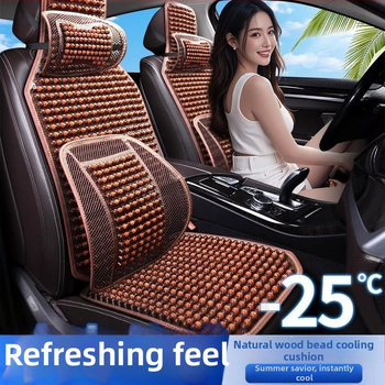 Autoistmepadi Suvine jahutav padi Puidust helmed Ventilatsioon Suvine 3D hingav nelja aastaaja universaalne veoautoistme ühekordne padi Puidust