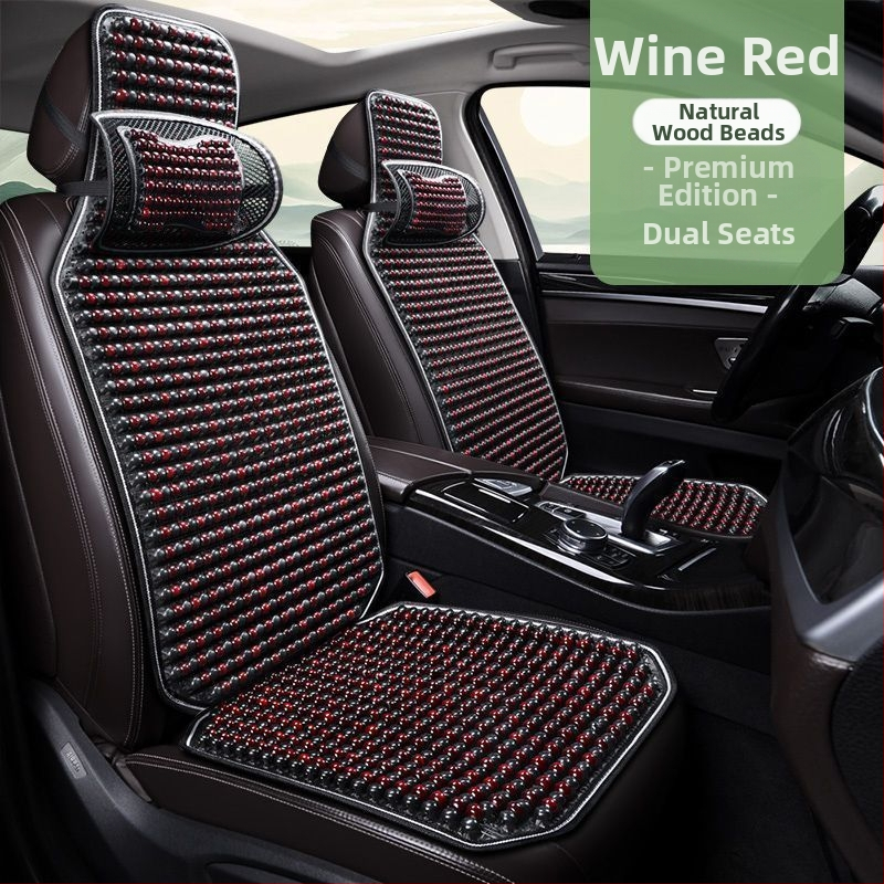 Autoistmepadi Suvine jahutav padi Puidust helmed Ventilatsioon Suvine 3D hingav nelja aastaaja universaalne veoautoistme ühekordne padi Puidust