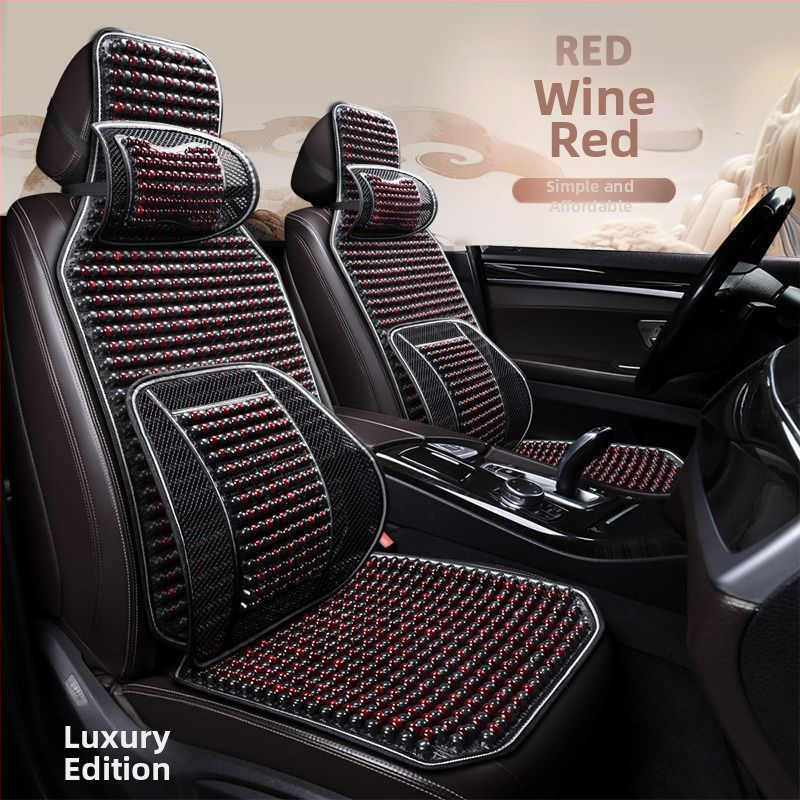 Autoistmepadi Suvine jahutav padi Puidust helmed Ventilatsioon Suvine 3D hingav nelja aastaaja universaalne veoautoistme ühekordne padi Puidust