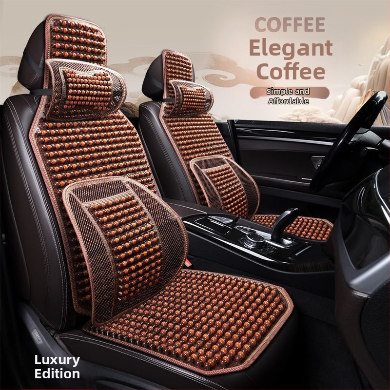 Autoistmepadi Suvine jahutav padi Puidust helmed Ventilatsioon Suvine 3D hingav nelja aastaaja universaalne veoautoistme ühekordne padi Puidust