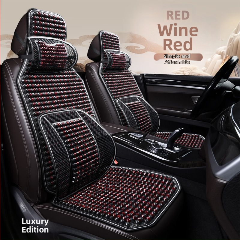 Autoistmepadi Suvine jahutav padi Puidust helmed Ventilatsioon Suvine 3D hingav nelja aastaaja universaalne veoautoistme ühekordne padi Puidust