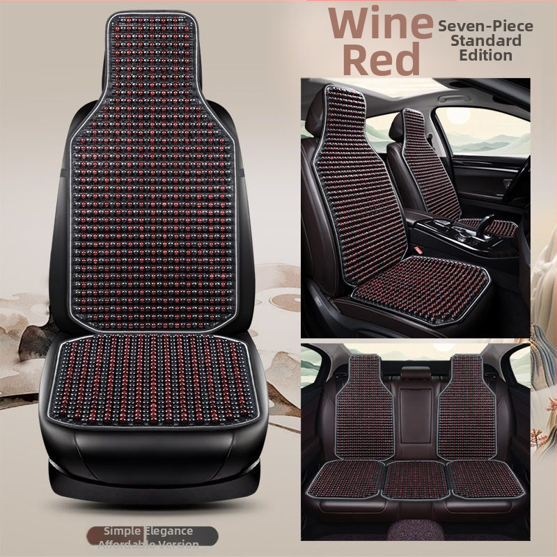 Autoistmepadi Suvine jahutav padi Puidust helmed Ventilatsioon Suvine 3D hingav nelja aastaaja universaalne veoautoistme ühekordne padi Puidust