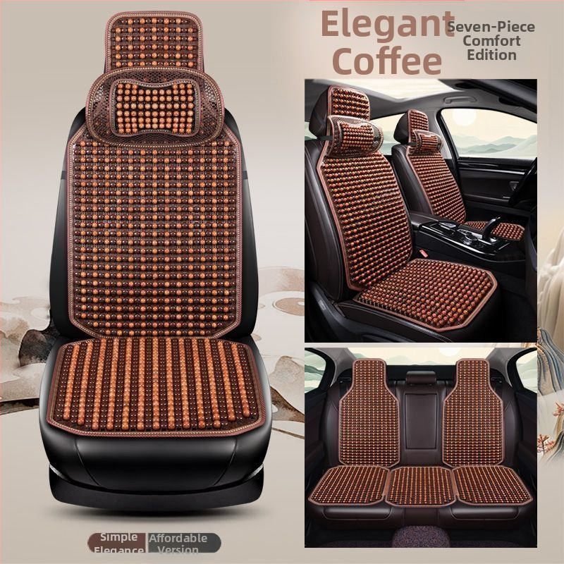 Autoistmepadi Suvine jahutav padi Puidust helmed Ventilatsioon Suvine 3D hingav nelja aastaaja universaalne veoautoistme ühekordne padi Puidust